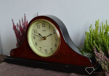Zegar kominkowy drewniany 22012 Wenge w kolorze brązowym, lakierowany ⏰ Zegary kominkowe ✓ zegar z drewna ✓ prezent na rocznice ślubu (4).JPG